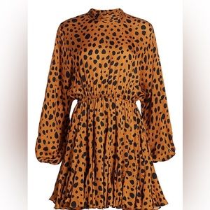 Rhode Caroline satin animal print dress